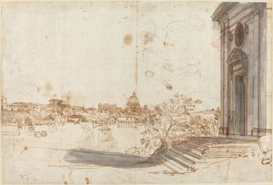Udsigt over Rom fra Santa Maria del Priorato af Gaspar van Wittel