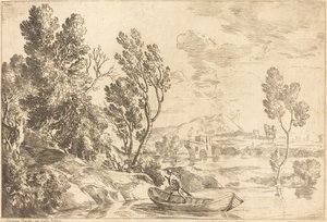 romersk landskab af Gaspard Dughet