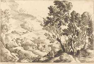 romersk landskab af Gaspard Dughet