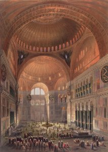 Interiør af Haghia Sophia, Konstantinopel, pub. 1852
