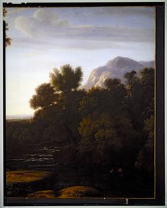 Italiensk landskab, detalje, udateret af Gaspard Poussin Dughet