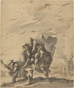 Aeneas bærer anchises fra Burning Troy