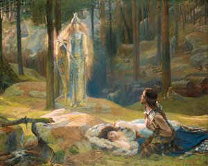 Åbenbaringen. Brunhilde ser Siegmund og Sieglinde, 1893