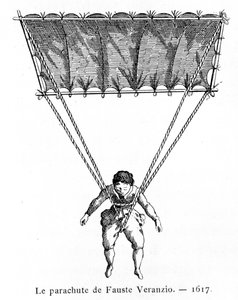 Faldskærmen fra Fauste Veranzio, 1617, 1887 af Gaston Tissandier