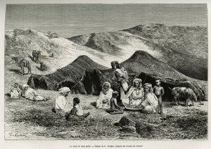 Min guides nezla (slægtning). Indgravering af G.Vuillier, for at illustrere det algeriske Sahara, af V.Largeau, i 1874-1878, udgivet i Tour du monde, under ledelse af Edouard Charton (1807-1890) af Gaston Vuillier
