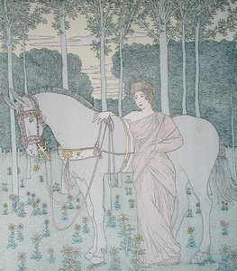 Nausicaa, illustration fra Odysséens bog 6, oversat af Lecomte de l