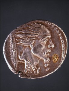 Antag profil af Vercingetorix på et Gauloise-stykke. Museum for medaljesamlingen. Milano