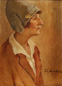 Portræt af digteren Anna Akhmatova 1889-1966, 1929 af Gavriil Petrovich Makaturin