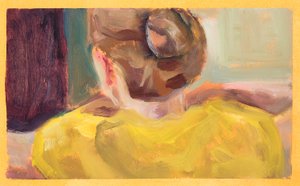 Yellow Jumper (olie på papir)