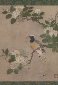 Magpie på Viburnum Branch, begyndelsen af det 16. århundrede. af Genga