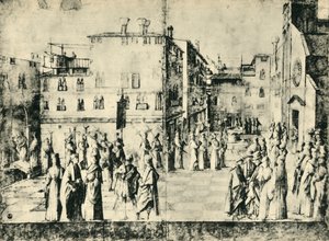 Procession i Venedig, midten af slutningen af det 15. århundrede, 1943. af Gentile Bellini