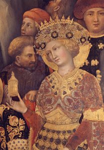 Tilbedelse af Magi detalje af konge af Gentile da Fabriano