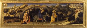 Flyvning til Egypten (Predella of the Adoration of the Magi, Pala Strozzi) af Gentile da Fabriano