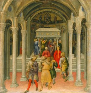 De forkrøblede og syge helbredes ved Sankt Nicholas grav af Gentile da Fabriano