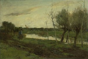 Landskab med en kanal