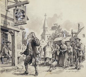 Rip Van Winkle (gouache på papir) af Geoff Campion