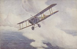 Sopwith Dolphin jagerfly (farve litho) af Geoffrey (after) Watson