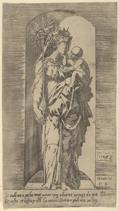 Jomfruen og barnet i en niche, 1543. af Geoffroy Dumoûtier