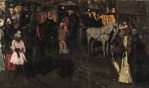 En søndag aften ved Dammen, Amsterdam, ca. 1895 (olie på lærred)