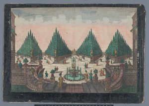 Udsigt over en cypreshave i Konstantinopel Prospect des Cypresses Gartens af Georg Balthasar Probst (possibly)