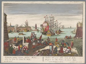Udsigt over havnen på Malta Prospect des Meer Hafens der Insul Malta (titel på objekt) Havneudsigt (serietitel)