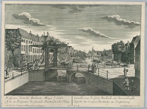Peep-show, Udsigt over den Store Bierkade, Haag af Georg Balthasar Probst