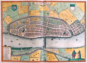 Kampen og floden Ysel, Holland - i 