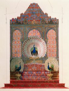 Design til Peacock Throne of Moorish Cloister i det kongelige slot Ludwig II i Linderhof