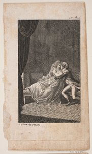 Illustration med elskende par af Georg Christian Schule
