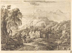 Landskab med kors og figurer af Georg Eisenmann