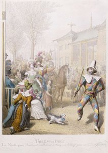 Mardi-Gras, Boulevard des Italiens, 1831 (wc på papir) af Georg Emanuel Opitz