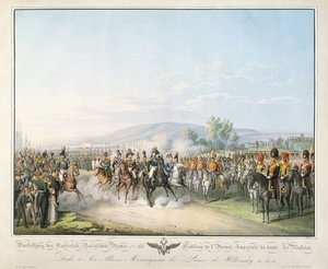 Tabel over hele Ruslands kejserlige hær, fra "Tableau des Armees de l"Europe", af Ludwig Von Kleist, ca. 1828-1845