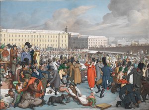 Skøjteløb i den frosne havn i Wiener Neustadt-kanalen, 1805.