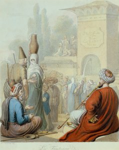 Konstantinopelfontænen (blyant og akvarel)