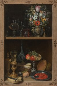 Skab med frugt og blomster af Georg Flegel