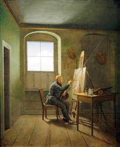 Tysk: Caspar David Friedrich i sit atelier Caspar David Friedrich i sit atelier (1811) af Georg Friedrich Kersting