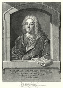 George Frideric Handel, tysk barokkomponist (gravering)
