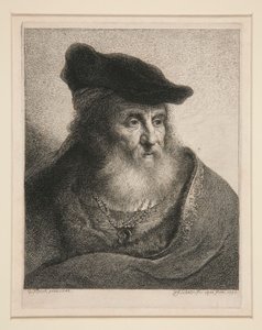 Hoved af en skægget mand i fløjlshætte af Georg Friedrich Schmidt