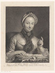 Portræt af Dorothée Louise Viedebandt, hustru til kunstneren Georg Friedrich Schmidt Dorothée Louise Viedebandt, Femme af George Frederic Schmidt (titel på objekt)