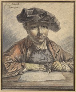 Selvportræt skitsering af Georg Friedrich Schmidt