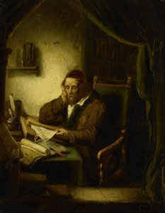 Gammel mand i sit arbejdsværelse af Georg Gillis van Haanen