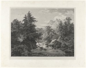 Flodudsigt i det nordlige Tyrol af Georg Heinrich Busse