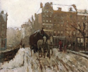 Bro over Singel-kanalen ved Paleisstraat, Amsterdam, ca. 1895-1900