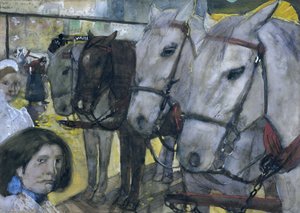 Hestesporvogn på dæmningen i Amsterdam, 1893 af George Hendrik Breitner