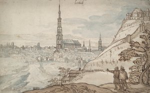 Udsigt over Landshut af Georg Hoefnagel