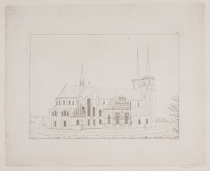 Danish: Roskilde Domkirke set fra nord af Georg Hoffmann