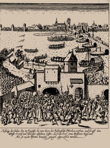 Fettmilch-opstanden. Udvisning af jøderne fra Frankfurt den 23. august 1614, ca. 1616-1617. af Georg Keller