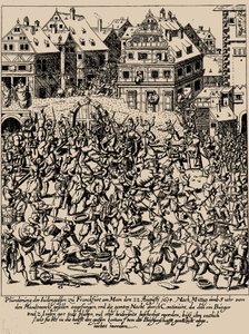 Fettmilch-opstanden. Plyndringen af Judengasse i Frankfurt den 22. august 1614, ca. 1616-1617 af Georg Keller