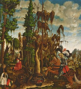 St. George redder prinsessen fra dragen, 1520 af Georg Lemberger