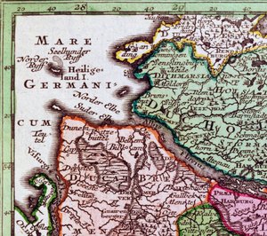 Detalje af Helgoland fra et kort over Nordtyskland
